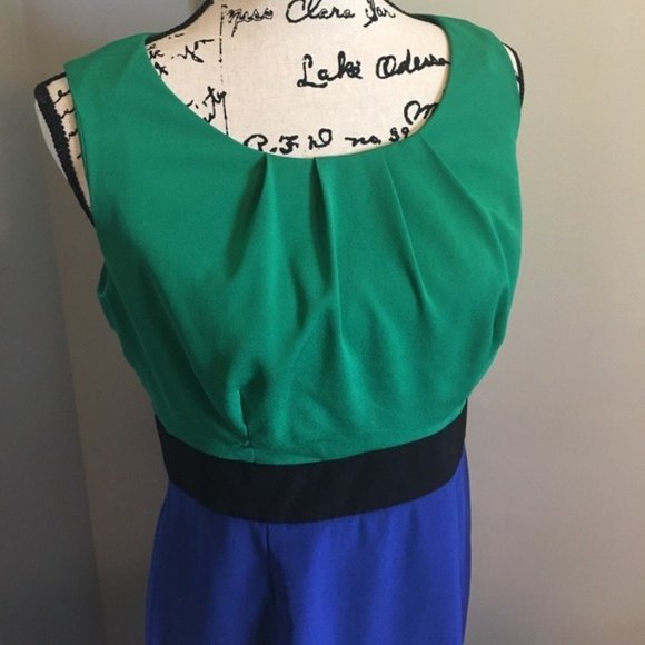 AB Studio Sleeveless Colorblock Dress Size 10 - Picture 2 of 5